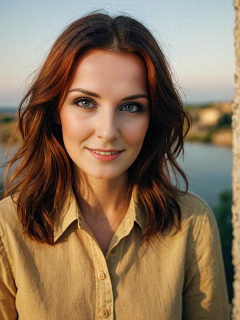 Woman in Beige Shirt Outdoors