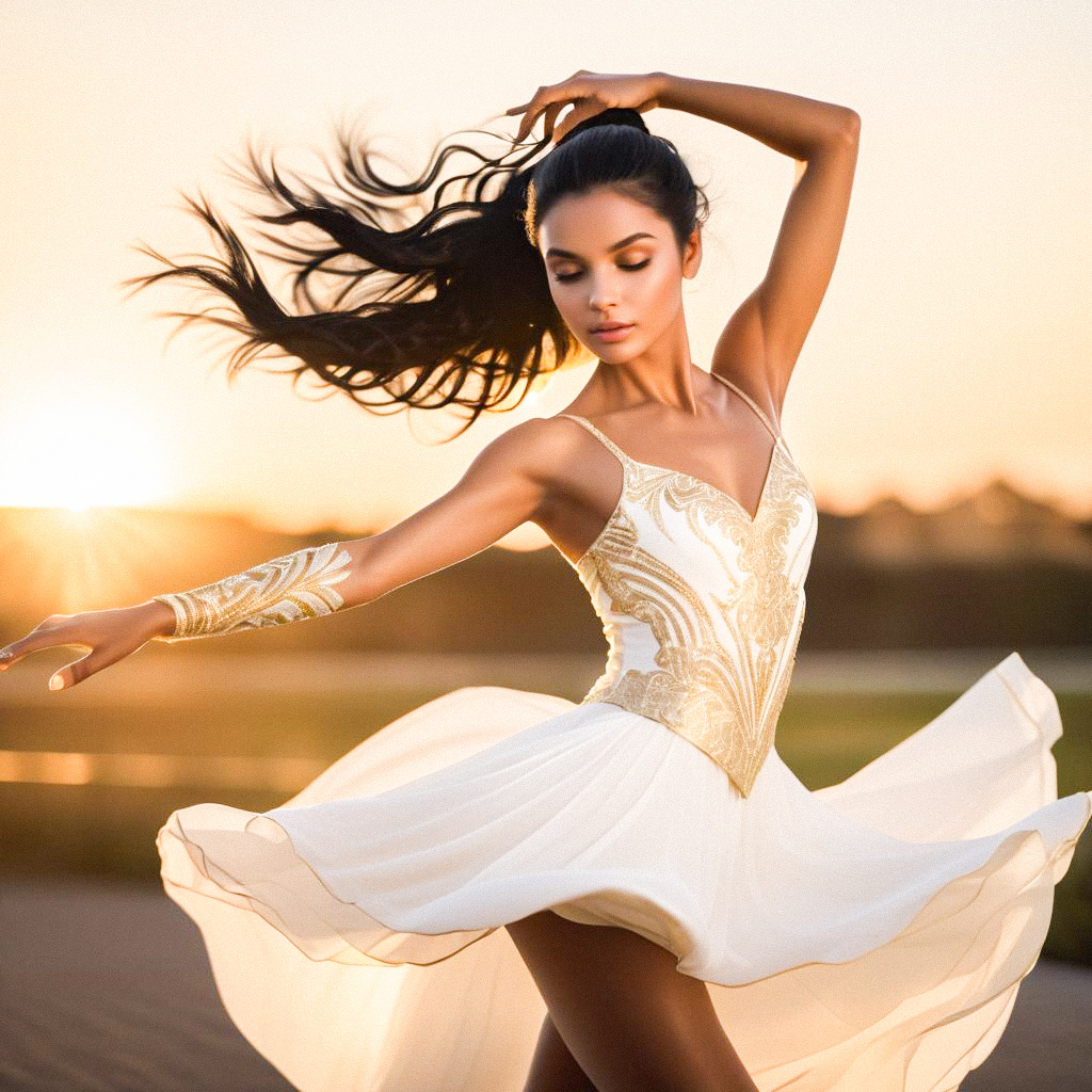 Elegant Dancer in Sunset