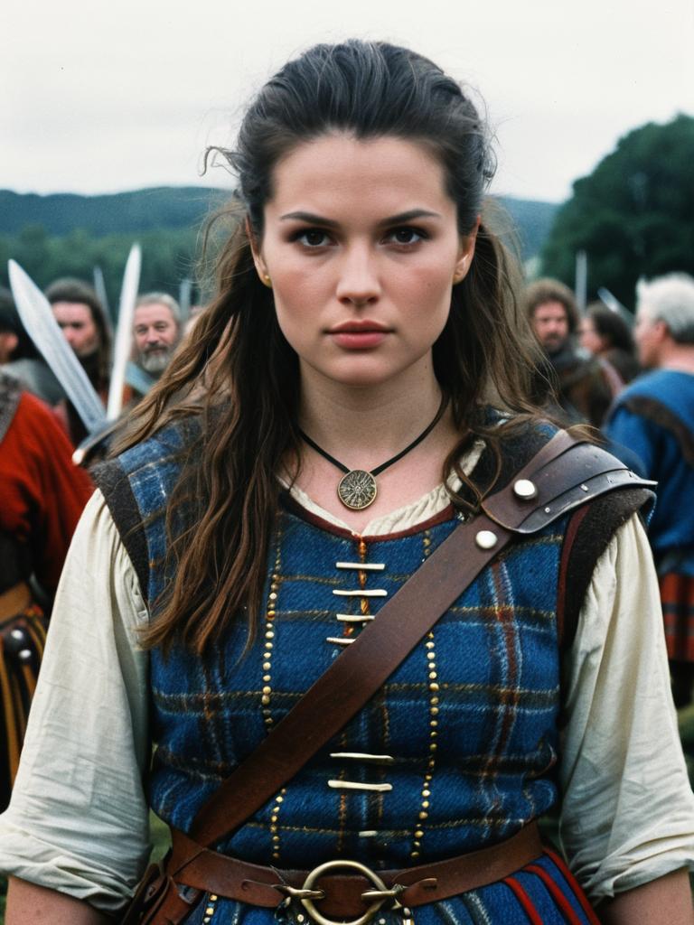 Woman in Braveheart Inspired Costume at Warrior Festival