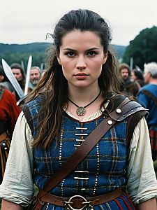 Woman in Braveheart Inspired Costume at Warrior Festival