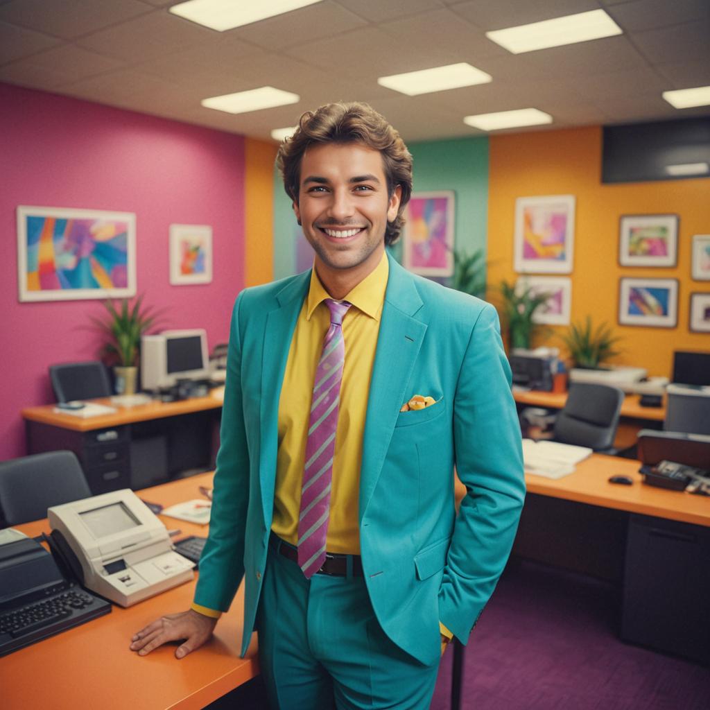 Confident Young Man in Bright Suit