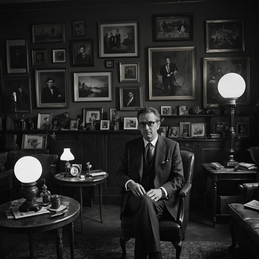 Distinguished Man in Classic Suit in Vintage Room