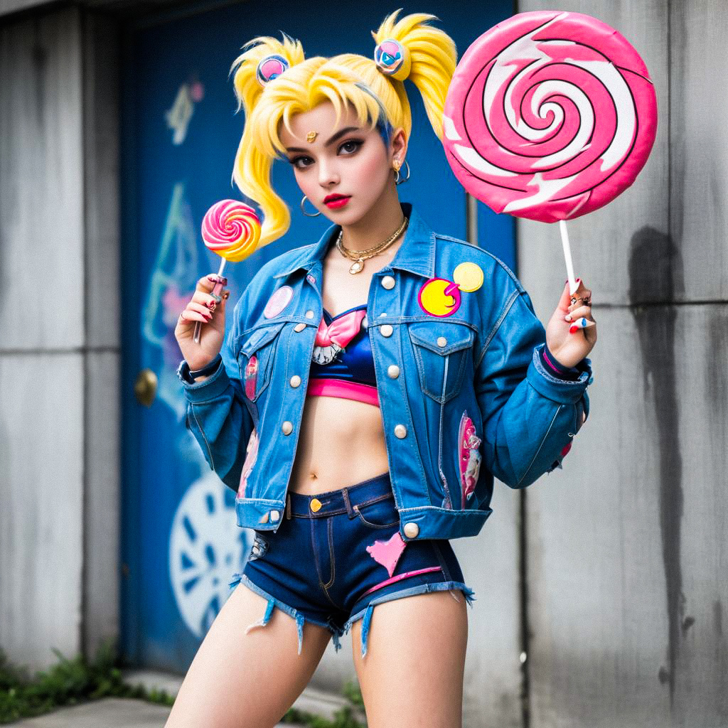 Young Woman in Sailor Moon Costume