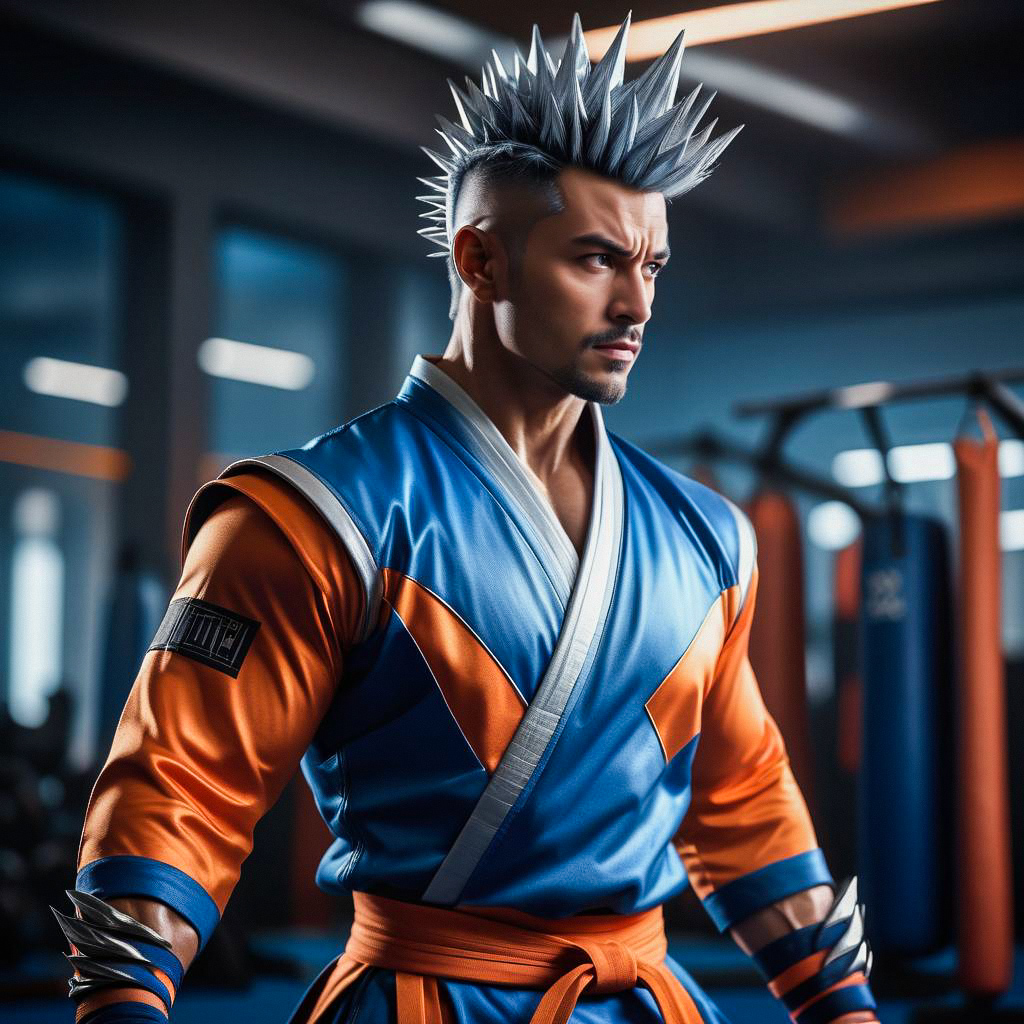 Strong Man with Silver Mohawk in Martial Arts Gi Strong Man with Silver Mohawk in Martial Arts Gi