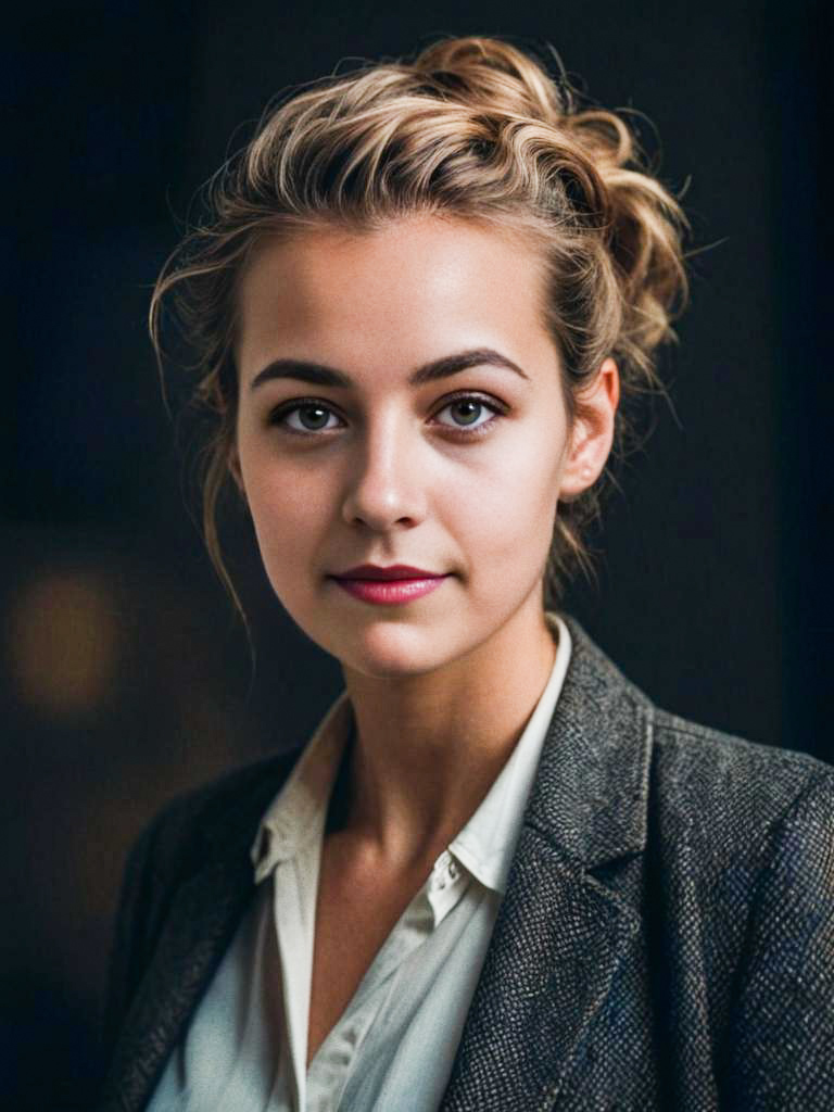 Confident Young Woman in Blazer