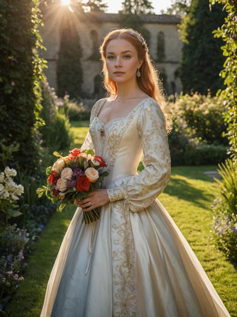 Serene Bride in Elegant Ivory Gown