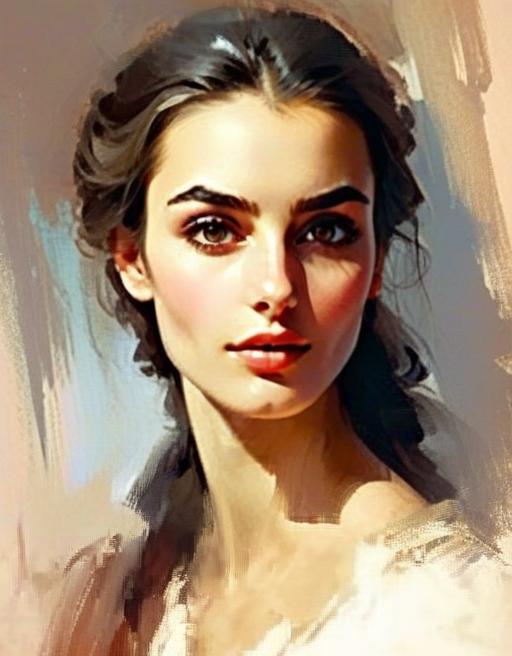 Digital Portrait of Woman in Painterly Style