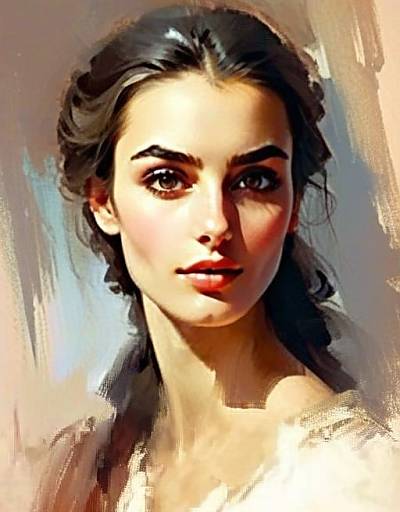 Digital Portrait of Woman in Painterly Style
