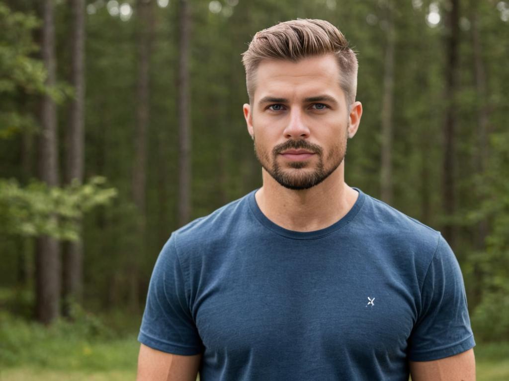 Man with Stylish Viking Haircut