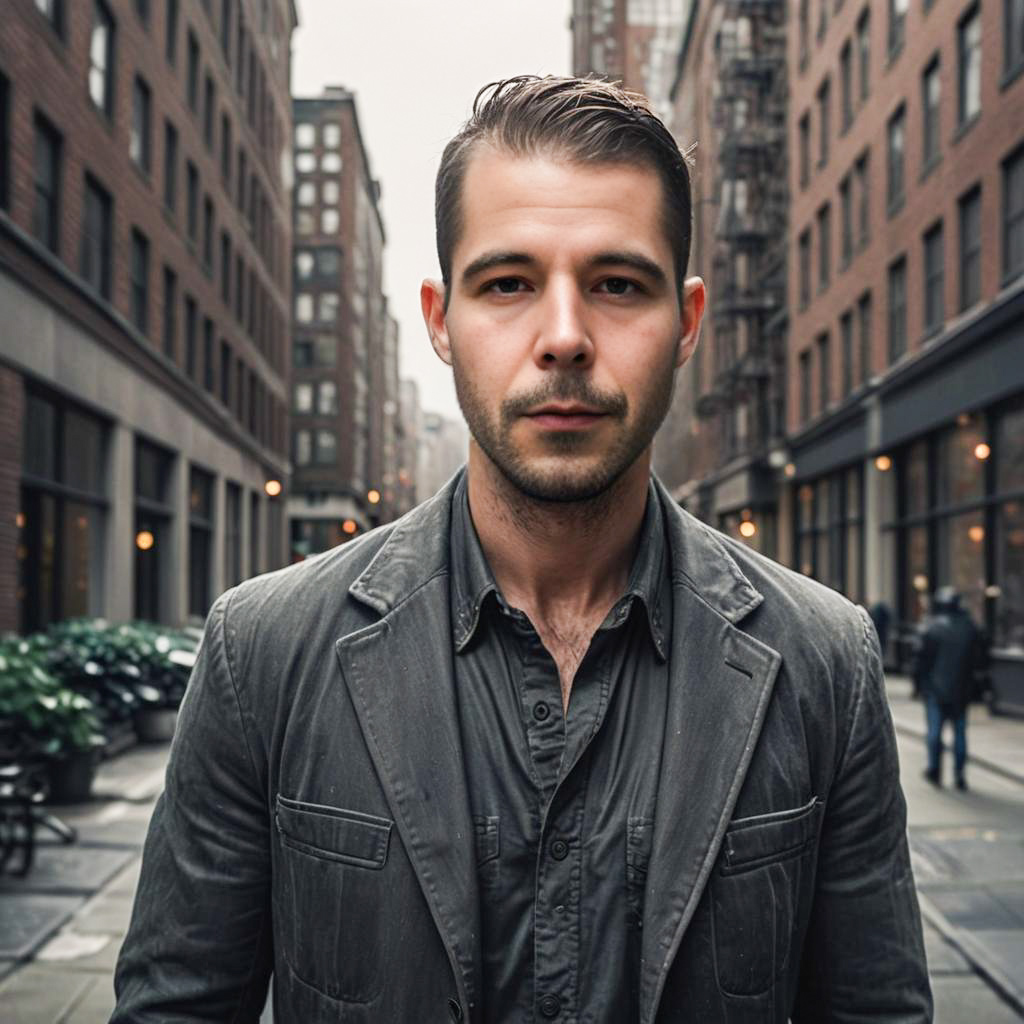 Stylish man in urban alley