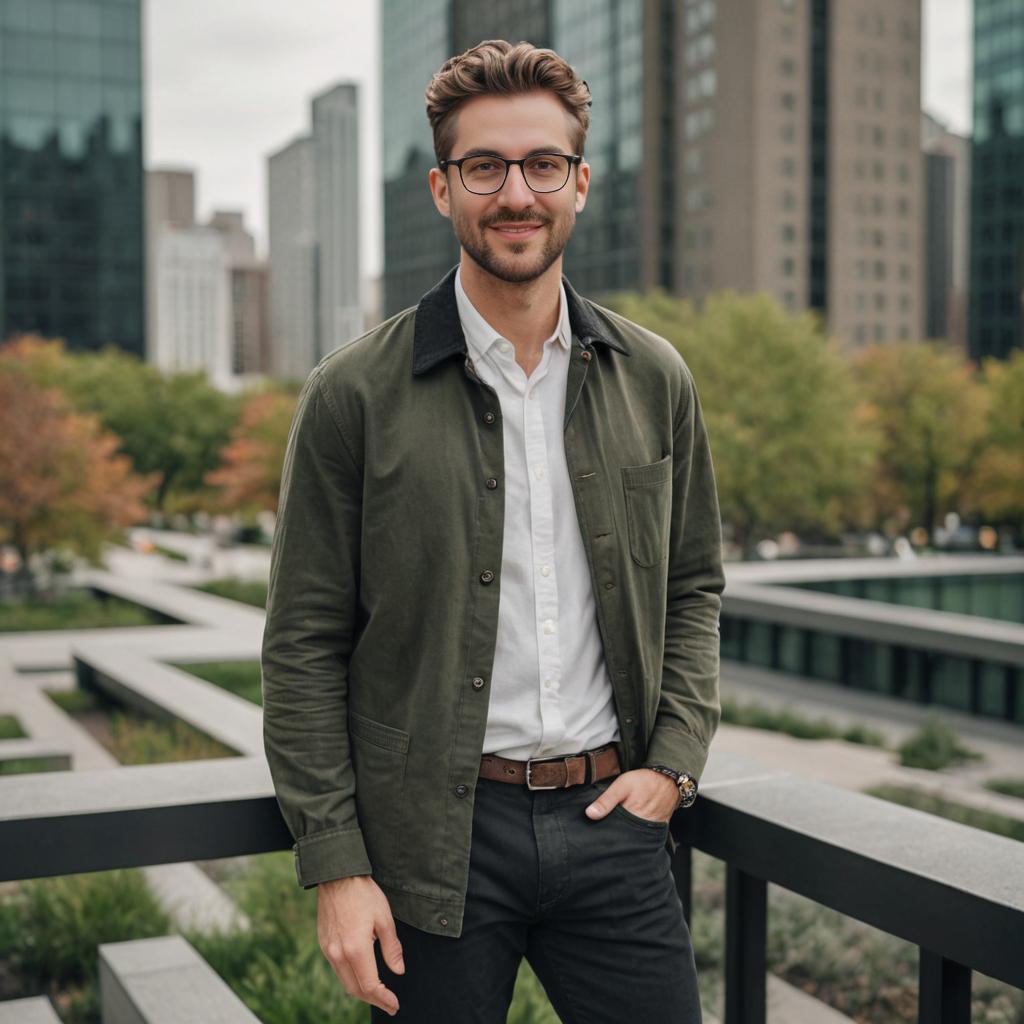 Confident Man in Stylish Urban Setting