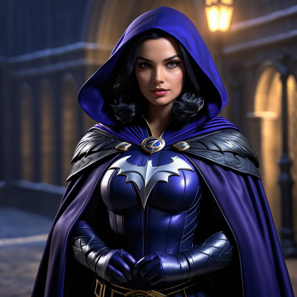 Female Superhero in Raven Costume