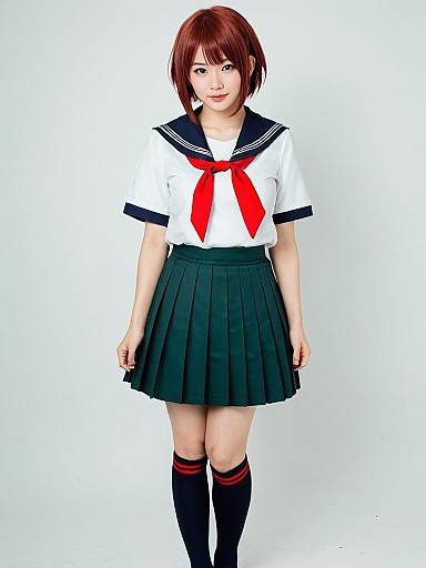 Mutsuki Kai Ni KanColle Cosplay Portrait in Japanese School Uniform