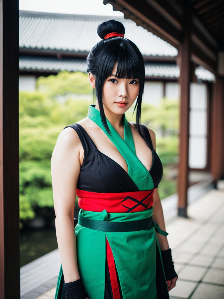 Hamguchi Ayame Woman in Traditional-Inspired Japanese Outfit Outdoor Portrait