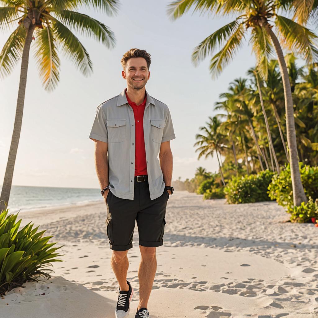 Vibrant Summer Portrait on Beach