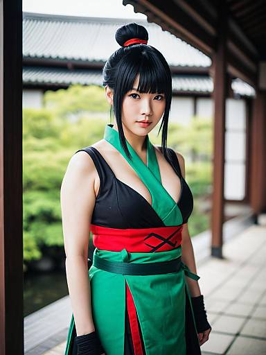 Hamguchi Ayame Woman in Traditional-Inspired Japanese Outfit Outdoor Portrait