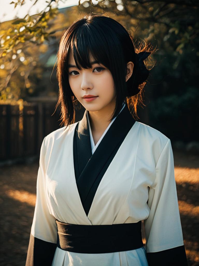 Realistic Isane Kotetsu Cosplay Woman in Traditional Anime Style Costume