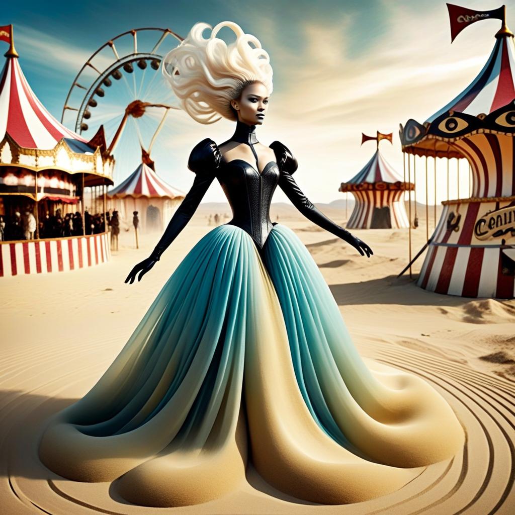 Woman in White Hair at Desert Carnival Woman in White Hair at Desert Carnival