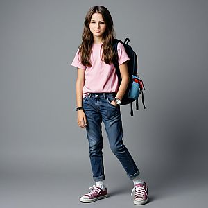 Confident Girl in Casual Trendy Outfit