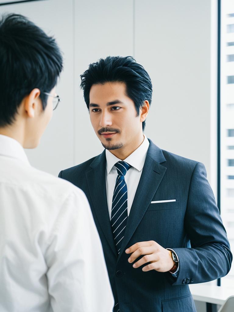 Asian Businessmen Having Professional Discussion in Modern Office