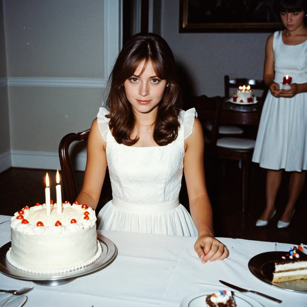 Birthday Celebration with Young Women in White Dresses Birthday Celebration with Young Women in White Dresses