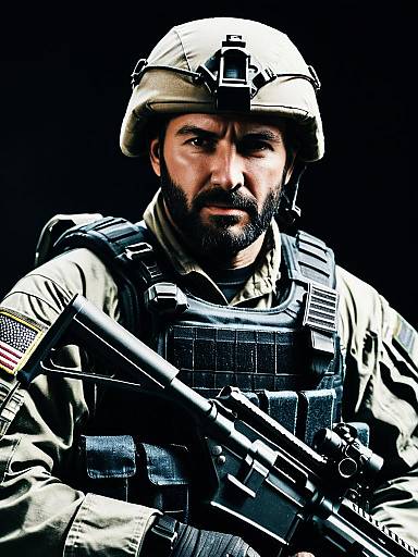 Man in Seal Team Six Raid Tactical Costume Cinematic Realism