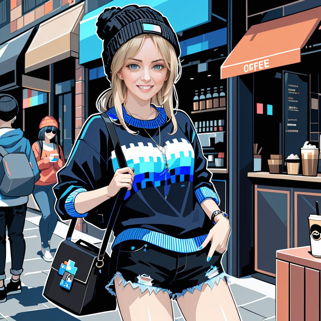 Stylish Anime Woman in Urban Chic Fashion