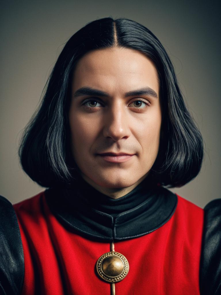 Photorealistic Lord Farquaad Cosplay Studio Headshot of Man