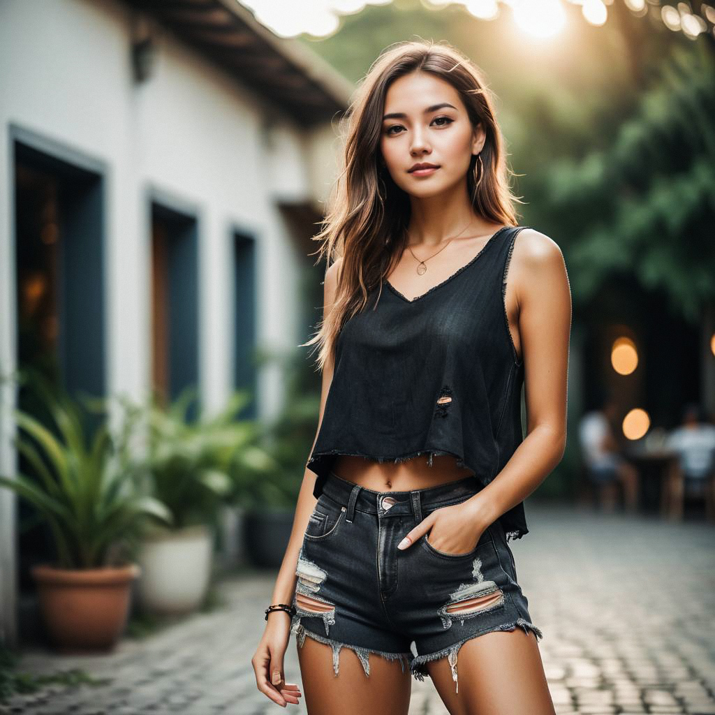Confident Young Woman in Urban Setting Confident Young Woman in Urban Setting