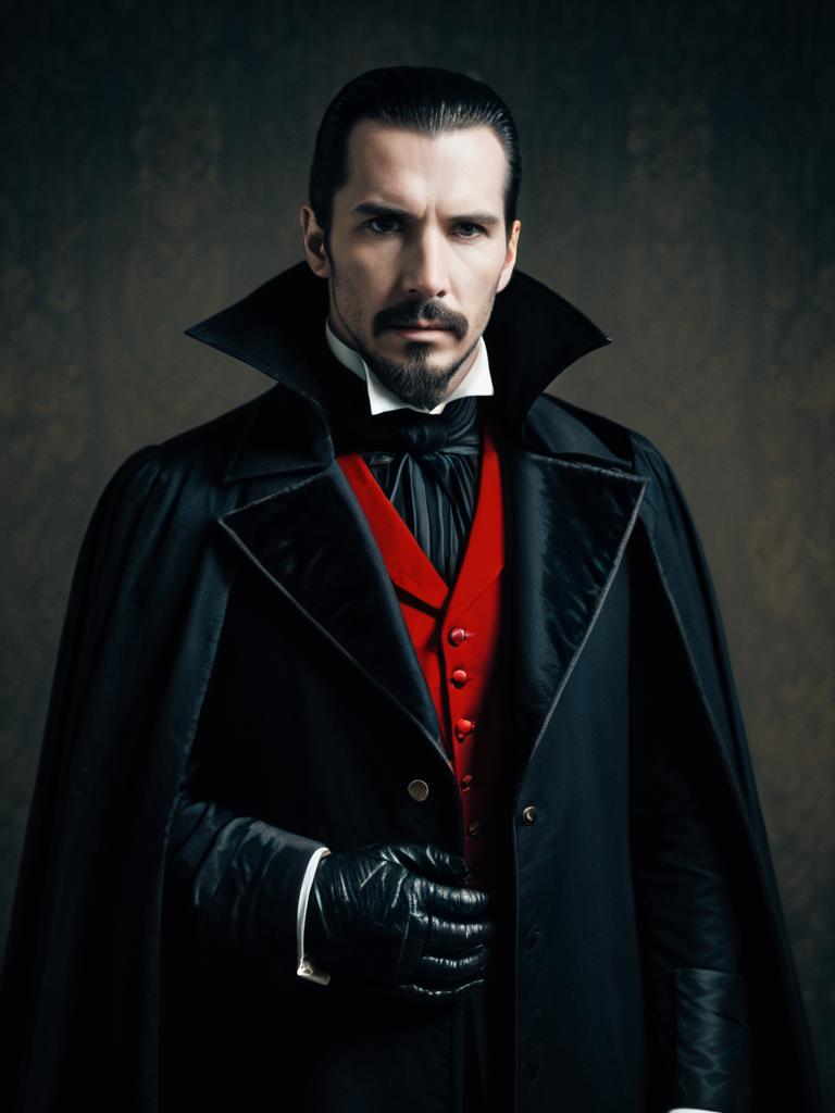 Man in Realistic Count Dracula Bram Stoker Vampire Costume