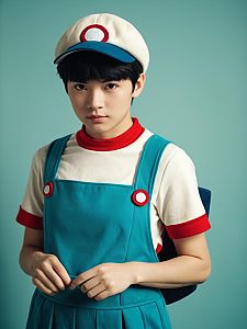 Man in Realistic Ness Cosplay Costume Portrait