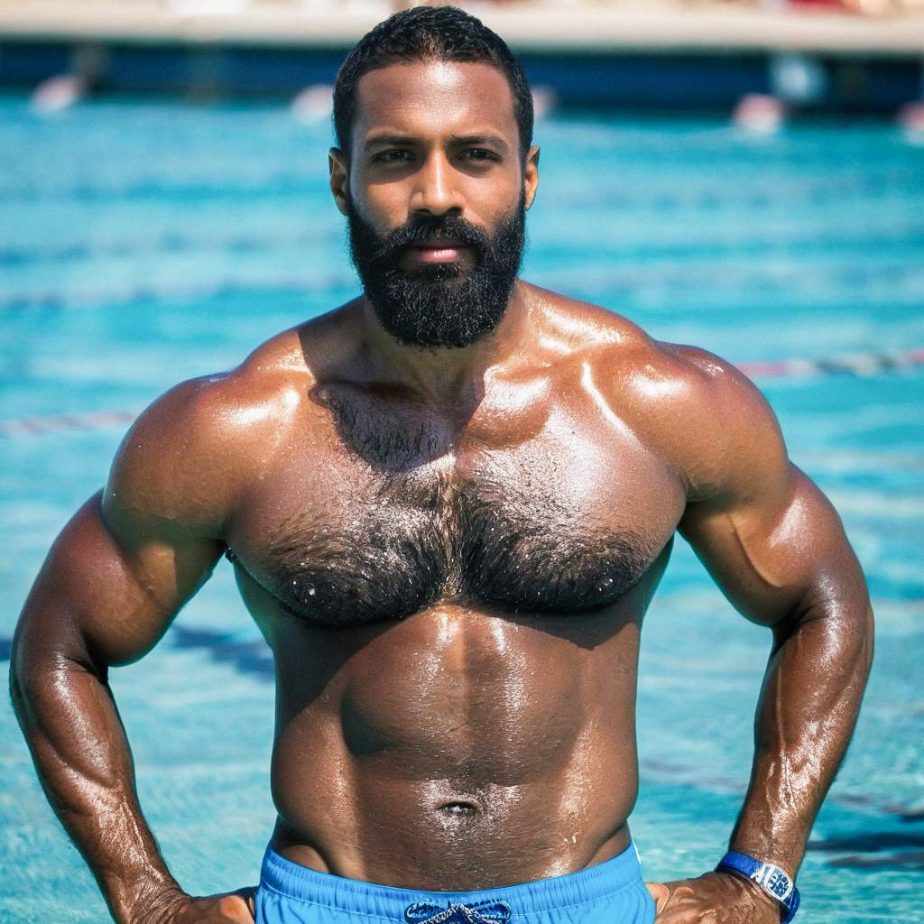 Muscular Man in Swimming Pool