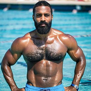 Muscular Man in Swimming Pool