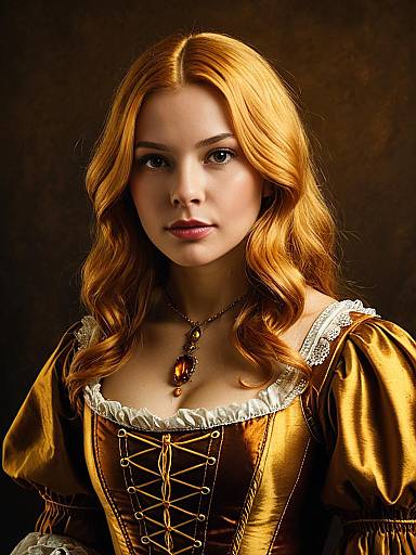 Elegant Renaissance Style Cosplay Woman Wearing Hannah Annafellows Costume