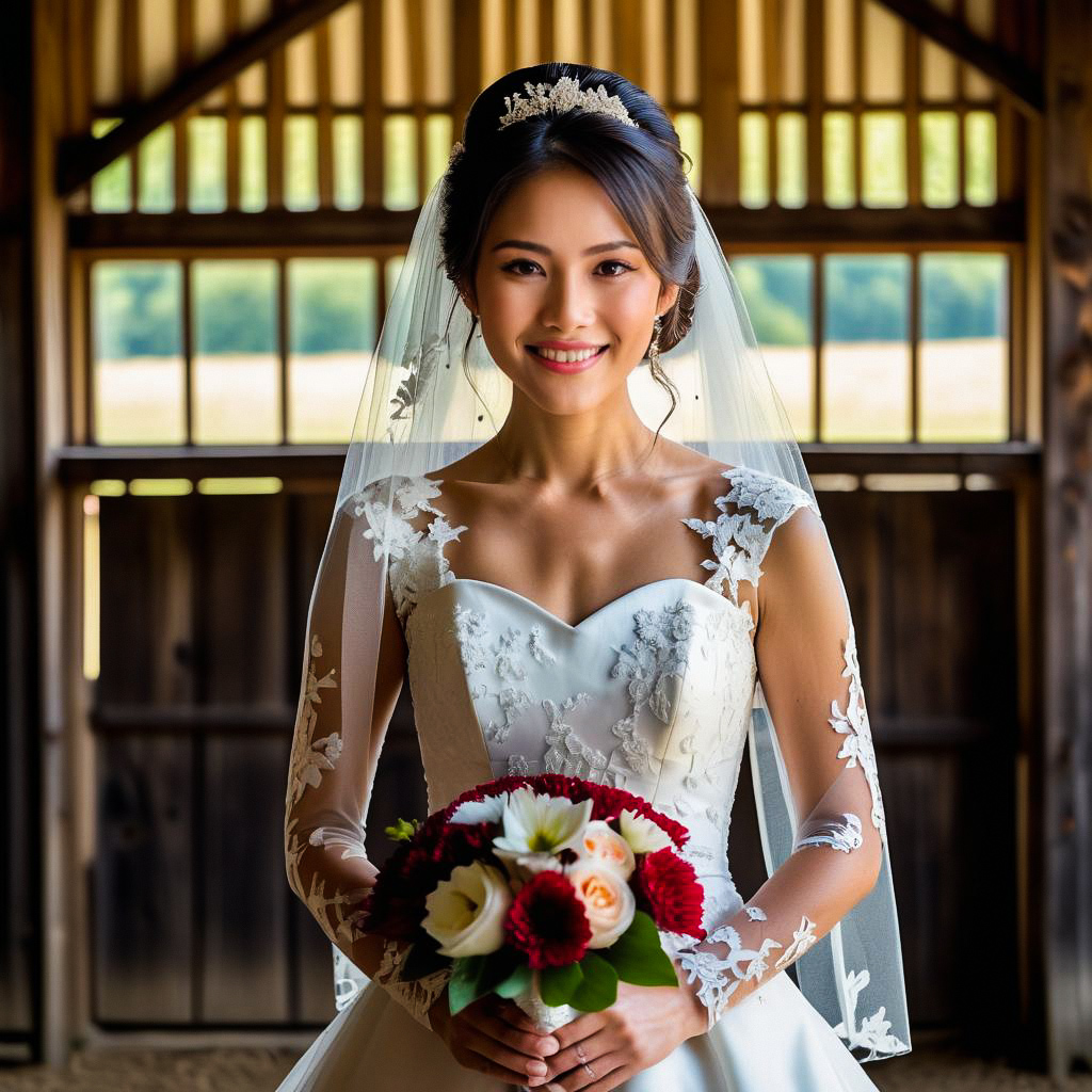 Radiant Bride in Rustic Setting