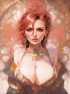 Fantasy Portrait of a Woman with Red Hair