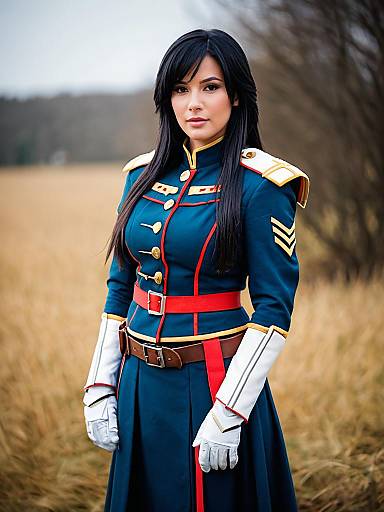 Morag Ladair Xenoblade Realistic Cosplay Portrait in Military Uniform