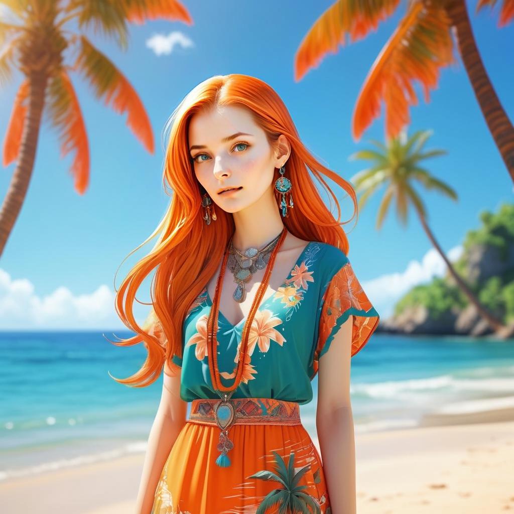 Young Woman on Tropical Beach