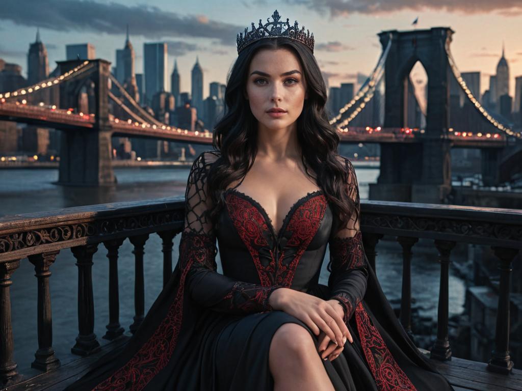 Dark Princess Against Cityscape