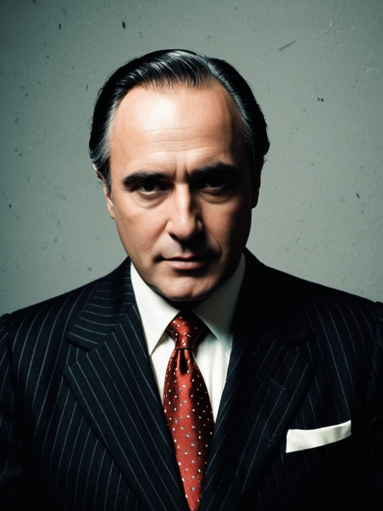 Man in Godfather Costume Professional Cosplay Headshot Realistic Style