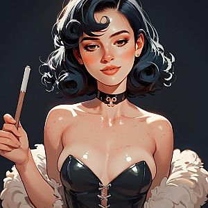 Elegant Woman Portrait in Vintage Style