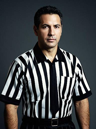 Man in Referee Costume Photorealistic Detailed Studio Portrait