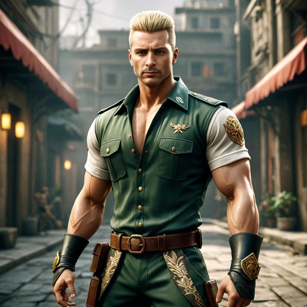 Ken from Street Fighter in Military Outfit