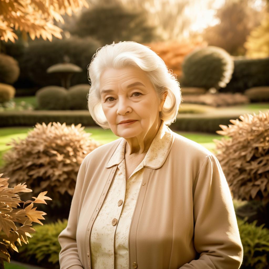 Elderly Woman in Garden