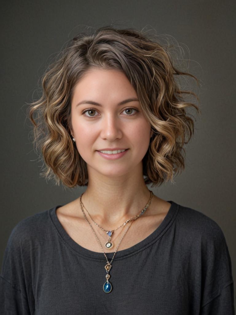 Young Woman with Curly Hair