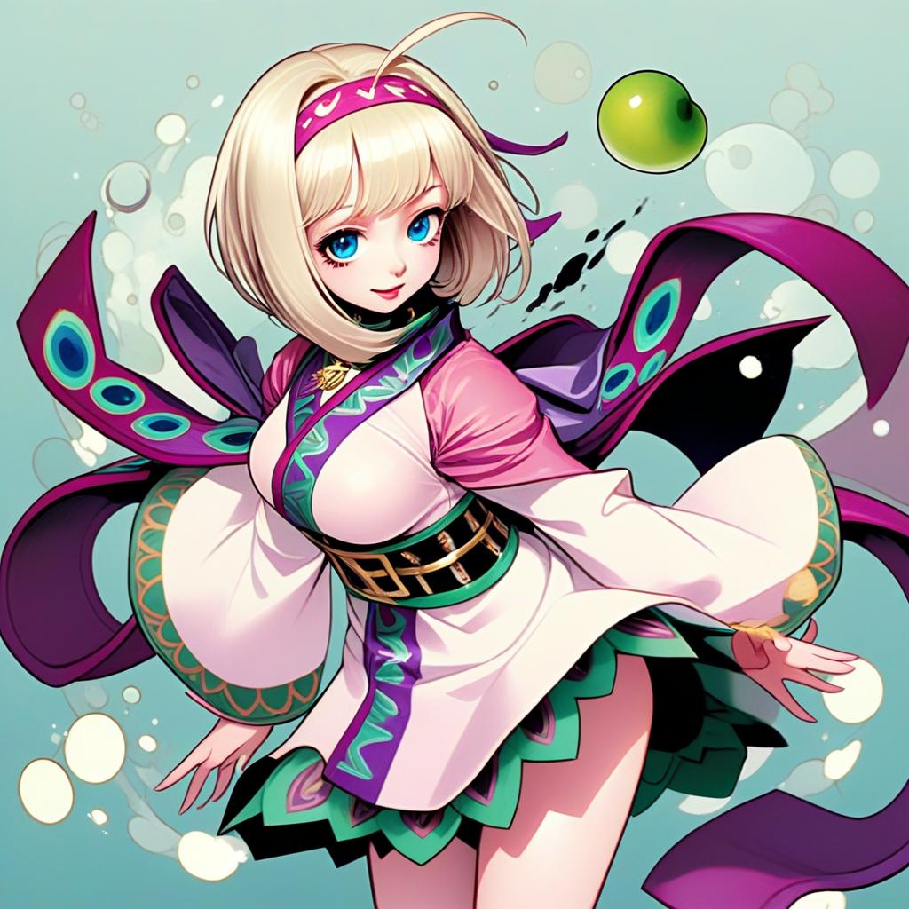 Moriyama Shiemi Anime Character Art in Kimono Outfit
