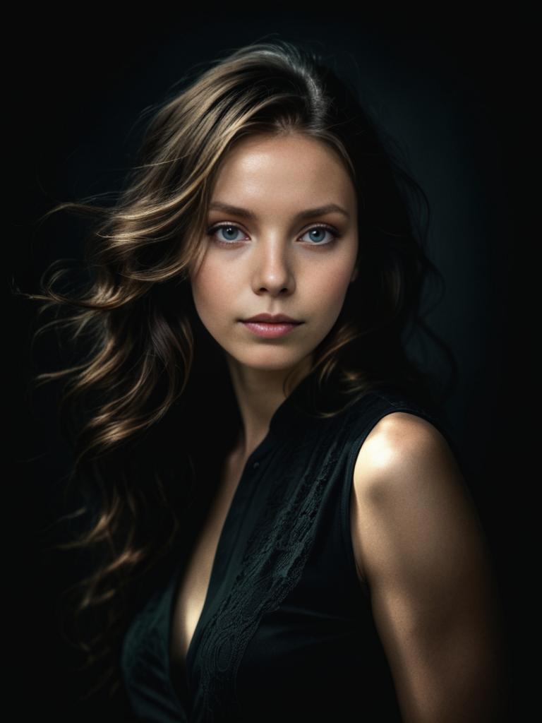 Stunning Portrait of a Woman with Blue Eyes