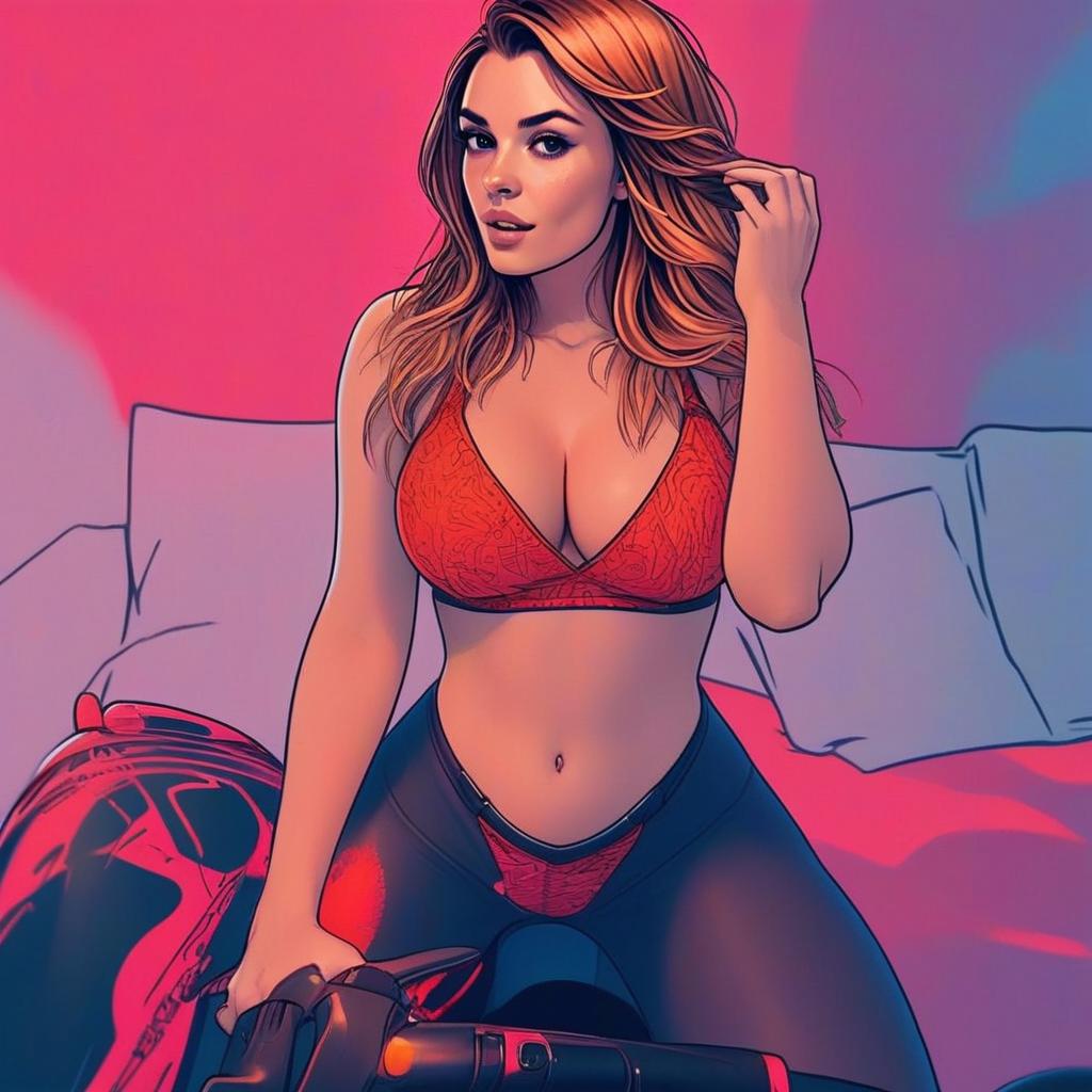 Confident Woman Relaxing on Stylish Bed Confident Woman Relaxing on Stylish Bed