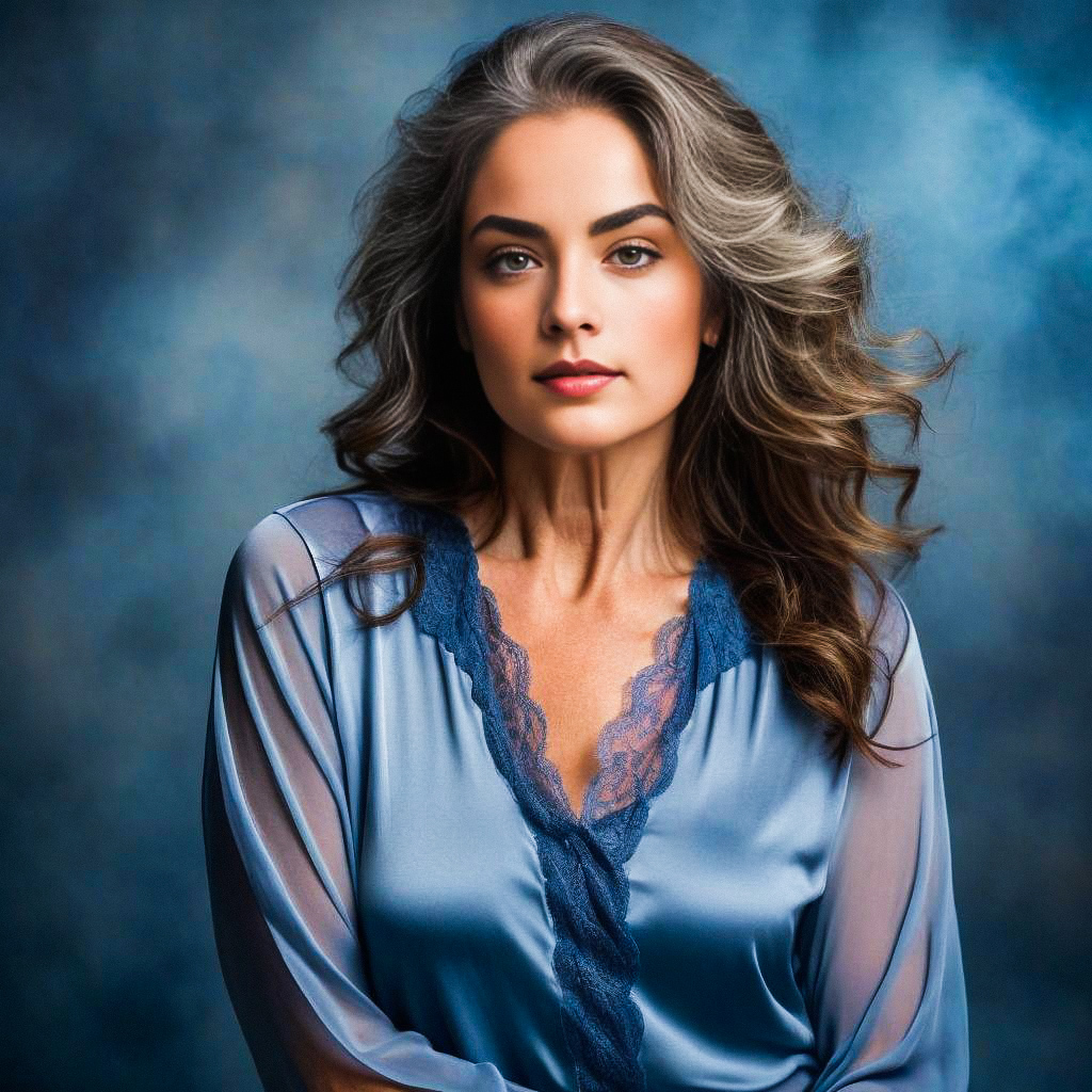 Confident Woman in Blue Blouse Confident Woman in Blue Blouse