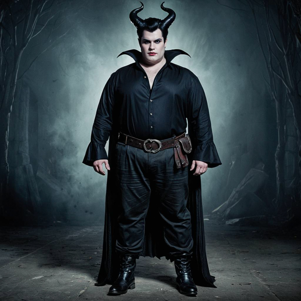 Confident Plus-Size Man in Gothic Attire Confident Plus-Size Man in Gothic Attire
